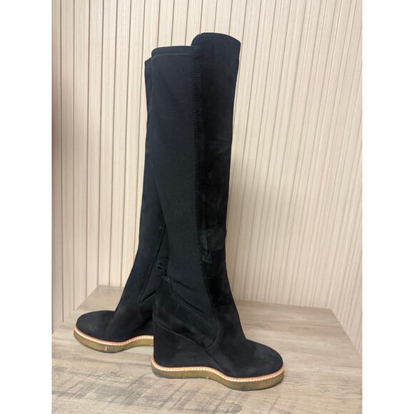 Veronica Beard Andora Knee-High Wedge Boot in Black Size 5.5M - Picture 15 of 16